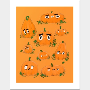 Pumpkin Heads - Halloween Spooky Illustration Posters and Art